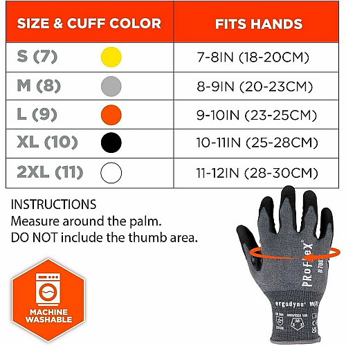 Ergodyne ProFlex 7061 PU Coated Cut-Resistant Gloves Cut, Abrasion, Hand Protection - Polyurethane Coating - 7 Size Number - Small Size - Polyurethane - Blue - Touchscreen Capable - Reinforced Thumb Saddle, Machine Washable, Slash Resistant, Cut R (10322)