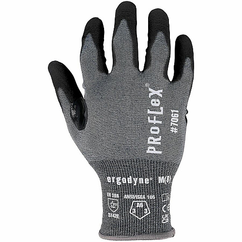 Ergodyne ProFlex 7061 PU Coated Cut-Resistant Gloves Cut, Abrasion, Hand Protection - Polyurethane Coating - 7 Size Number - Small Size - Polyurethane - Blue - Touchscreen Capable - Reinforced Thumb Saddle, Machine Washable, Slash Resistant, Cut R (10322)