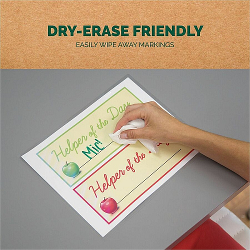 Fellowes Sustainable Laminating Sheets Sheet Size Supported: Letter 8.50" Width x 11" Length - Laminating Pouch/Sheet Size: 3 mil Thickness - for Laminator - Dry Erase Friendly, Photo-safe, Water Resistant, Bubble-free - Clear (100145862)
