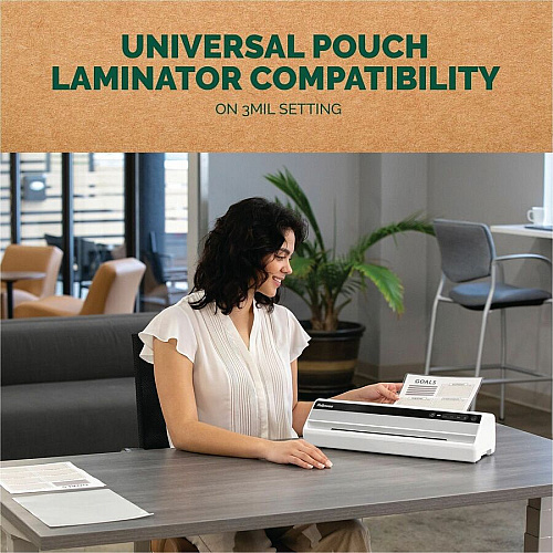 Fellowes Sustainable Laminating Sheets Sheet Size Supported: Letter 8.50" Width x 11" Length - Laminating Pouch/Sheet Size: 3 mil Thickness - for Laminator - Dry Erase Friendly, Photo-safe, Water Resistant, Bubble-free - Clear (100145862)