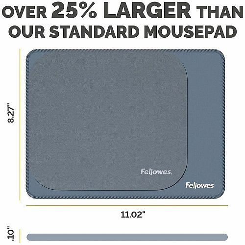 Fellowes Breyta XL Mousepad - Blue 0.09" Height x 11.02" Width x 8.26" Depth - Blue - Rubber - Fray Resistant, Anti-slip, Spill Resistant, Dust Resistant - Extra Large - Mouse - Retail - 1 / Pack (100145424)