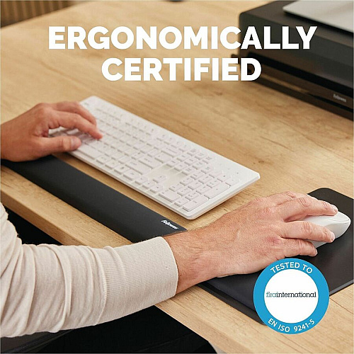 Fellowes Breyta Keyboard Wrist Rest - Black 0.68" Height x 2.36" Width x 18.50" Depth - Black - Dust Resistant - Keyboard - Retail (100145415)