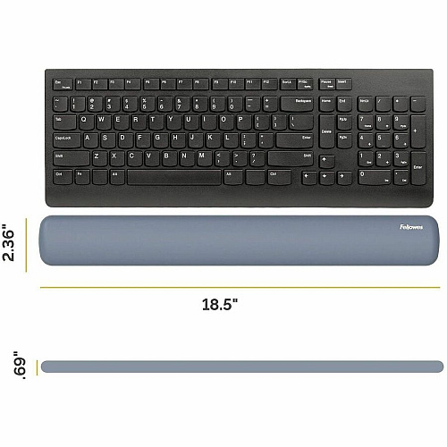 Fellowes Breyta Keyboard Wrist Rest - Blue 0.68" Height x 2.36" Width x 18.50" Depth - Blue - Dust Resistant - Keyboard - Retail (100145417)
