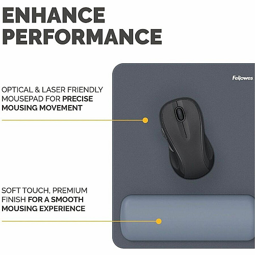 Fellowes Breyta Mousepad Wrist Rest - Blue 0.68" Height x 7.87" Width x 9.44" Depth - Blue - Dust Resistant - Mouse - Retail (100145421)