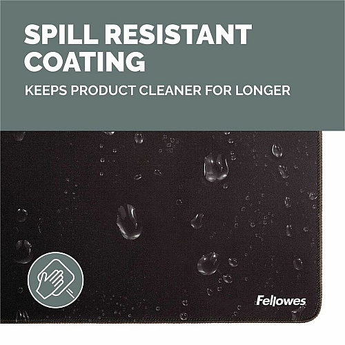 Fellowes Breyta XL Mousepad - Black 0.09" Height x 11.02" Width x 8.26" Depth - Black - Rubber - Fray Resistant, Anti-slip, Spill Resistant, Dust Resistant - Extra Large - Mouse - Retail - 1 / Pack (100145422)