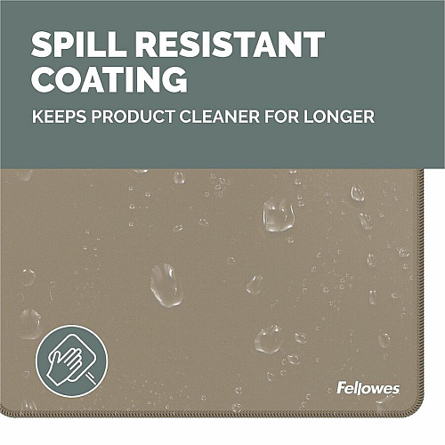 Fellowes Breyta XL Mousepad - Sand 0.09" Height x 11.02" Width x 8.26" Depth - Sand - Rubber, Polyester - Anti-slip, Fray Resistant, Dust Resistant, Spill Resistant - Extra Large - Mouse - Retail - 1 / Pack (100145442)