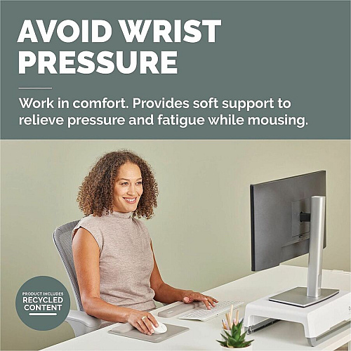 Fellowes Breyta Mousepad Wrist Rest - Sand 0.68" Height x 7.87" Width x 9.44" Depth - Sand - Dust Resistant - Mouse - Retail (100145443)