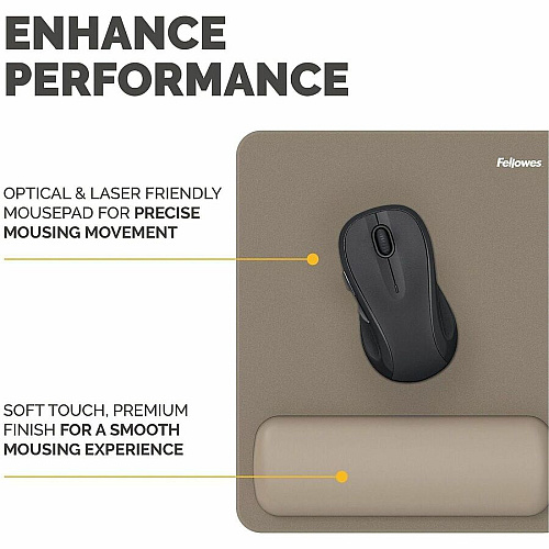 Fellowes Breyta Mousepad Wrist Rest - Sand 0.68" Height x 7.87" Width x 9.44" Depth - Sand - Dust Resistant - Mouse - Retail (100145443)