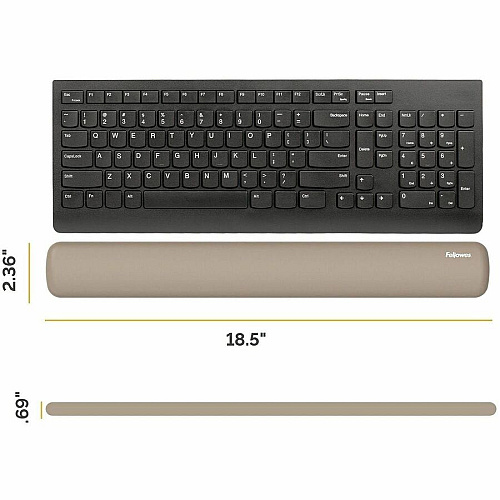 Fellowes Breyta Keyboard Wrist Rest - Sand 0.68" Height x 2.36" Width x 18.50" Depth - Sand - Dust Resistant - Keyboard - Retail (100145444)