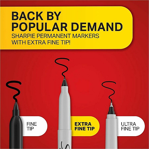 Sharpie X-fine Point Permanent Marker Extra Fine, Bold Marker Point - Assorted Ink - Plastic Barrel - Multipurpose - 5 (2225104)