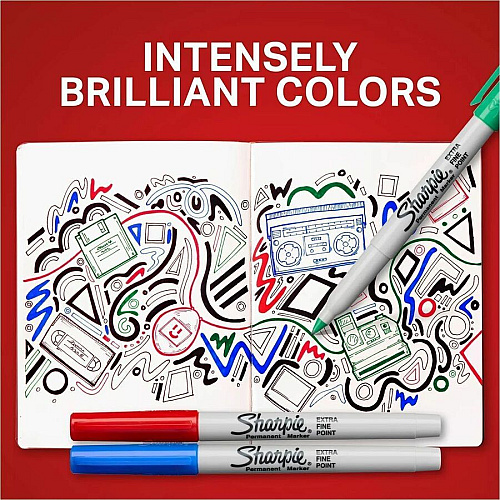 Sharpie X-fine Point Permanent Marker Extra Fine, Bold Marker Point - Assorted Ink - Plastic Barrel - Multipurpose - 5 (2225104)