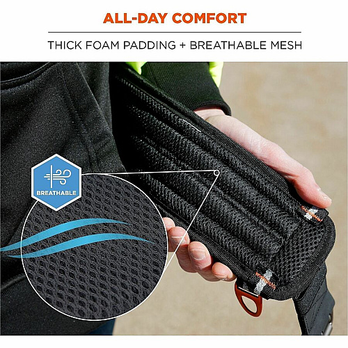 Ergodyne Arsenal 5556 3-Inch Padded Tool Belt - Tool Tethering Attachment Point Adjustable - 5.07 lb Load Capacity - Extra Small (XS)/Small (S) - Buckle Attachment - Black - Polyester - 1 / Each (13670)