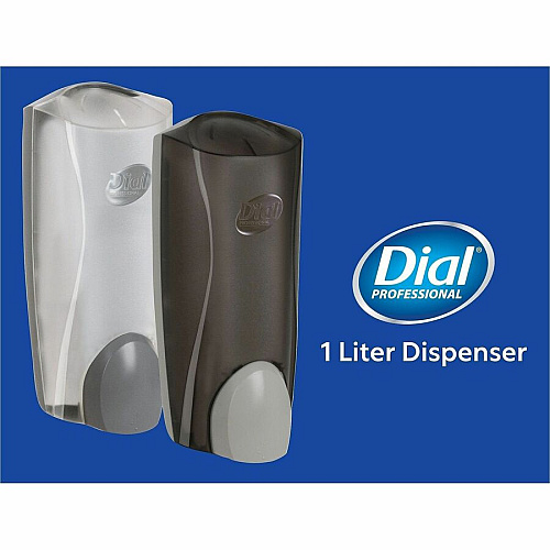 Dial Professional Liter Dispenser Manual - 1.29 quart Capacity - Adjustable, Locking Mechanism, Vandal Resistant, Push Button, Easy to Use - Smoke (03922CT)