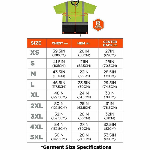 Ergodyne GloWear 8286BK Essential Hi-Vis T-Shirt Extra Small (XS) Size - Unisex - Polyester, Fabric - Lime, Black (22161)