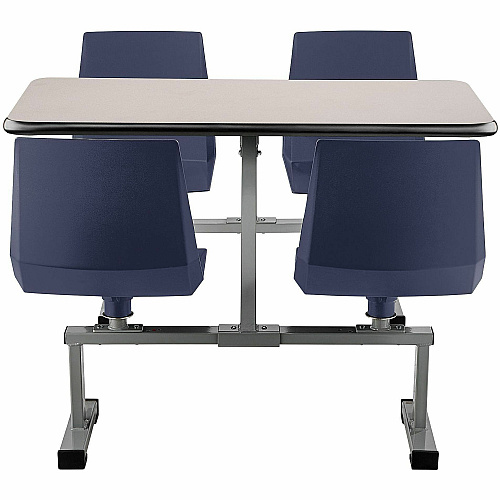 National Public Seating Cluster Swivel Booth with Swivel Seats Material: Particleboard - Finish: Navy, Gray Nebula - Swivel, Comfortable, Heavy Duty, Easy to Clean - For School, Industry, Cafeteria, Breakroom (CSBG2448GY04)