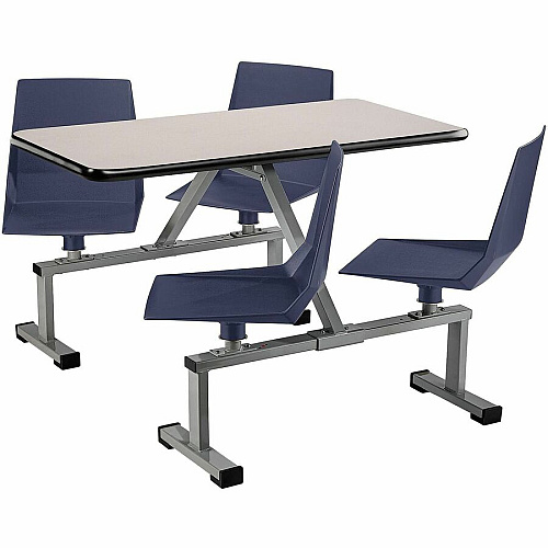 National Public Seating Cluster Swivel Booth with Swivel Seats Material: Particleboard - Finish: Navy, Gray Nebula - Swivel, Comfortable, Heavy Duty, Easy to Clean - For School, Industry, Cafeteria, Breakroom (CSBG2448GY04)