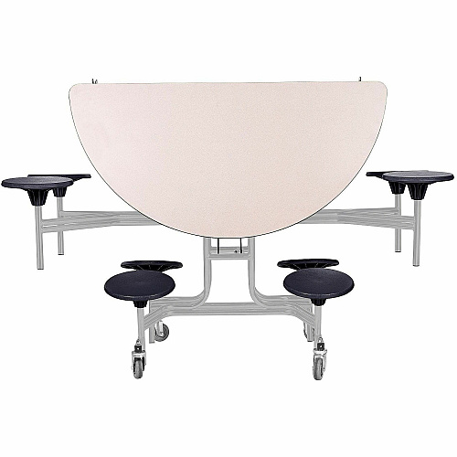 National Public Seating Mobile Stool Units Round Table Top - Finish: Black - Gray Nebula Table Top - Washable, Handle, Lockable, Easy to Clean, Rolling Caster, Laminated (TR60SMPPGY10)