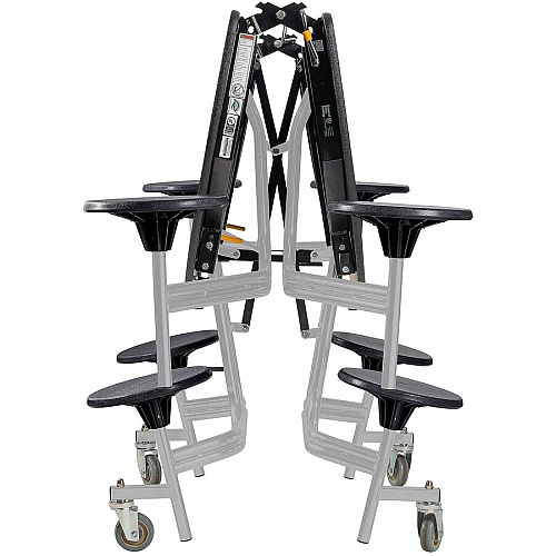 National Public Seating Mobile Stool Units Round Table Top - Finish: Black - Gray Nebula Table Top - Washable, Handle, Lockable, Easy to Clean, Rolling Caster, Laminated (TR60SMPPGY10)