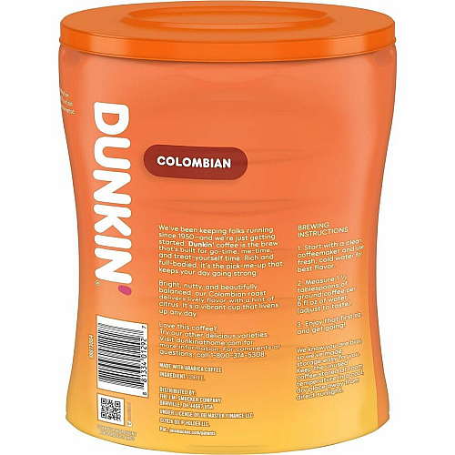 Dunkin Donuts Dunkin' Donuts Ground Colombian Coffee Medium - Ground - Colombian (01292)