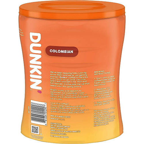 Dunkin Donuts Dunkin' Donuts Ground Colombian Coffee Medium - Ground - Colombian (01292)