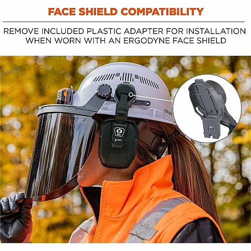 Ergodyne Skullerz 8881 Non-Conductive Hard Hat Mounted Earmuffs Recommended for: Construction, Utility, Oil & Gas, Manufacturing, Transportation, General Purpose - 27 - Noise, Noise Reduction Rating Protection - Acrylonitrile Butadiene Styrene (AB (60241)