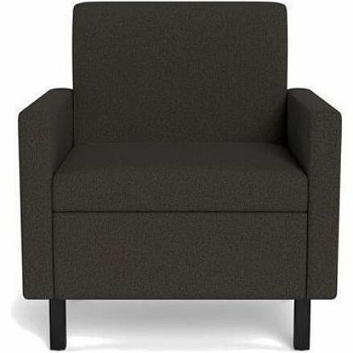 Safco Movvi Modular Single-Seat Chair with Both Arms 33.8" Height x 30" Width x 24" Depth - Finish: Dorset Slate - Long Lasting, Durable, Upholstered, Armrest, Upholstered Arm, Modular - For Lounge (MISSABDT16)
