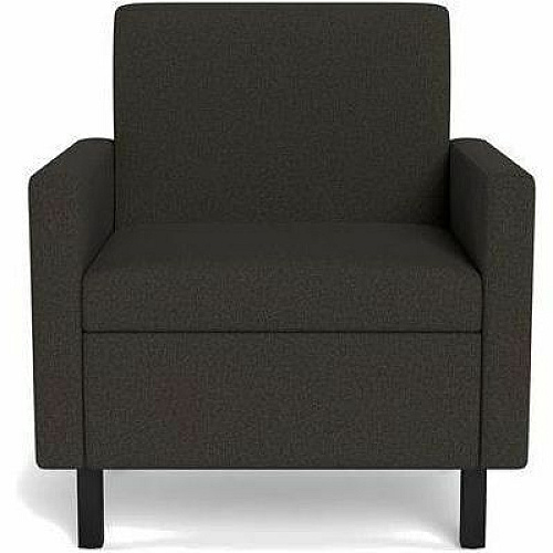 Safco Movvi Modular Single-Seat Chair with Both Arms 33.8" Height x 30" Width x 24" Depth - Finish: Dorset Slate - Long Lasting, Durable, Upholstered, Armrest, Upholstered Arm, Modular - For Lounge (MISSABDT16)