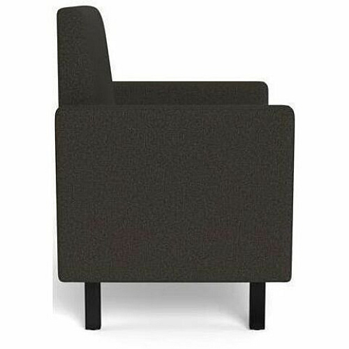 Safco Movvi Modular Single-Seat Chair with Both Arms 33.8" Height x 30" Width x 24" Depth - Finish: Dorset Slate - Long Lasting, Durable, Upholstered, Armrest, Upholstered Arm, Modular - For Lounge (MISSABDT16)