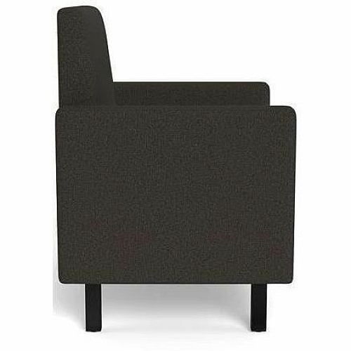Safco Movvi Modular Single-Seat Chair with Both Arms 33.8" Height x 30" Width x 24" Depth - Finish: Dorset Slate - Long Lasting, Durable, Upholstered, Armrest, Upholstered Arm, Modular - For Lounge (MISSABDT16)