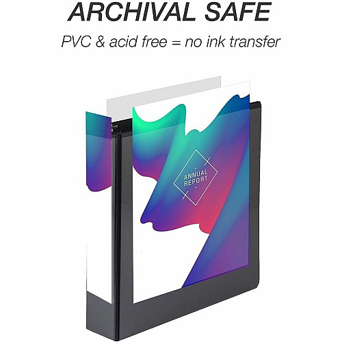 Samsill Light-Duty 3-Ring Binders 2" Binder Capacity - Letter - 8 1/2" x 11" Sheet Size - 425 Sheet Capacity - 3 Ring - Fastener: Round Ring - Pocket: 2, Internal - Fiberboard - Black - Recycled - Clear Overlay, Pocket, Lay Flat, PVC-free, Clea (MP128560)
