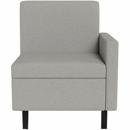 Safco Movvi Modular Single-Seat Chair with Left Arm 33.8" Height x 27" Width x 24" Depth - Finish: Dorset Platinum - Long Lasting, Durable, Upholstered, Armrest, Upholstered Arm, Modular - For Lounge (MISSALDT15)