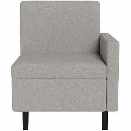 Safco Movvi Modular Single-Seat Chair with Left Arm 33.8" Height x 27" Width x 24" Depth - Finish: Dorset Platinum - Long Lasting, Durable, Upholstered, Armrest, Upholstered Arm, Modular - For Lounge (MISSALDT15)