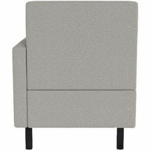Safco Movvi Modular Single-Seat Chair with Left Arm 33.8" Height x 27" Width x 24" Depth - Finish: Dorset Platinum - Long Lasting, Durable, Upholstered, Armrest, Upholstered Arm, Modular - For Lounge (MISSALDT15)