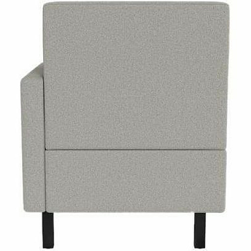 Safco Movvi Modular Single-Seat Chair with Left Arm 33.8" Height x 27" Width x 24" Depth - Finish: Dorset Platinum - Long Lasting, Durable, Upholstered, Armrest, Upholstered Arm, Modular - For Lounge (MISSALDT15)