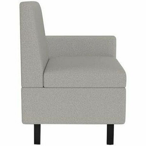 Safco Movvi Modular Single-Seat Chair with Left Arm 33.8" Height x 27" Width x 24" Depth - Finish: Dorset Platinum - Long Lasting, Durable, Upholstered, Armrest, Upholstered Arm, Modular - For Lounge (MISSALDT15)