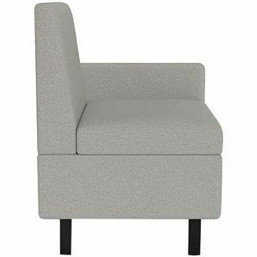 Safco Movvi Modular Single-Seat Chair with Left Arm 33.8" Height x 27" Width x 24" Depth - Finish: Dorset Platinum - Long Lasting, Durable, Upholstered, Armrest, Upholstered Arm, Modular - For Lounge (MISSALDT15)