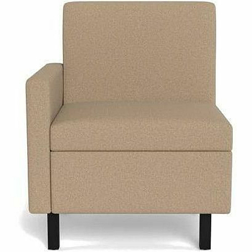 Safco Movvi Modular Single-Seat Chair with Right Arm 33.8" Height x 27" Width x 24" Depth - Finish: Dorset Taupe - Long Lasting, Durable, Upholstered, Armrest, Upholstered Arm, Modular - For Lounge (MISSARDT08)