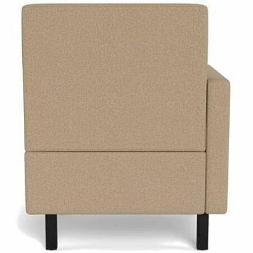 Safco Movvi Modular Single-Seat Chair with Right Arm 33.8" Height x 27" Width x 24" Depth - Finish: Dorset Taupe - Long Lasting, Durable, Upholstered, Armrest, Upholstered Arm, Modular - For Lounge (MISSARDT08)