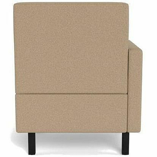 Safco Movvi Modular Single-Seat Chair with Right Arm 33.8" Height x 27" Width x 24" Depth - Finish: Dorset Taupe - Long Lasting, Durable, Upholstered, Armrest, Upholstered Arm, Modular - For Lounge (MISSARDT08)