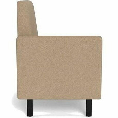 Safco Movvi Modular Single-Seat Chair with Right Arm 33.8" Height x 27" Width x 24" Depth - Finish: Dorset Taupe - Long Lasting, Durable, Upholstered, Armrest, Upholstered Arm, Modular - For Lounge (MISSARDT08)