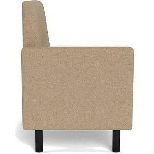 Safco Movvi Modular Single-Seat Chair with Right Arm 33.8" Height x 27" Width x 24" Depth - Finish: Dorset Taupe - Long Lasting, Durable, Upholstered, Armrest, Upholstered Arm, Modular - For Lounge (MISSARDT08)