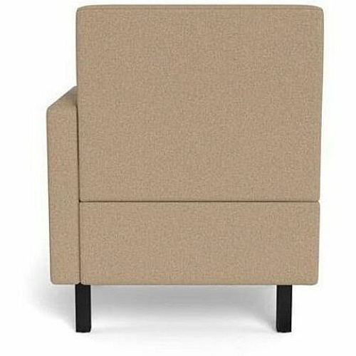 Safco Movvi Modular Single-Seat Chair with Left Arm 33.8" Height x 27" Width x 24" Depth - Finish: Dorset Taupe - Long Lasting, Durable, Upholstered, Armrest, Upholstered Arm, Modular - For Lounge (MISSALDT08)