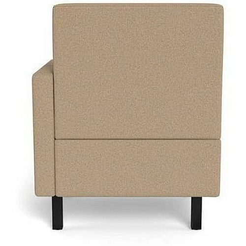 Safco Movvi Modular Single-Seat Chair with Left Arm 33.8" Height x 27" Width x 24" Depth - Finish: Dorset Taupe - Long Lasting, Durable, Upholstered, Armrest, Upholstered Arm, Modular - For Lounge (MISSALDT08)