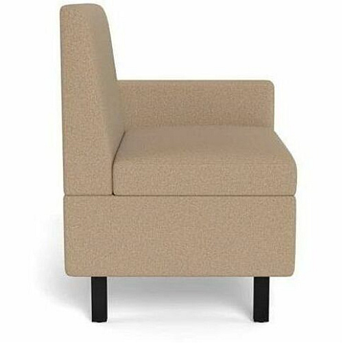Safco Movvi Modular Single-Seat Chair with Left Arm 33.8" Height x 27" Width x 24" Depth - Finish: Dorset Taupe - Long Lasting, Durable, Upholstered, Armrest, Upholstered Arm, Modular - For Lounge (MISSALDT08)