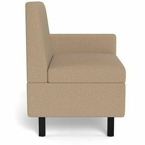 Safco Movvi Modular Single-Seat Chair with Left Arm 33.8" Height x 27" Width x 24" Depth - Finish: Dorset Taupe - Long Lasting, Durable, Upholstered, Armrest, Upholstered Arm, Modular - For Lounge (MISSALDT08)