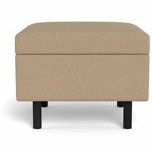 Safco Movvi Modular Single-Seat Lounge Seat with No Back/Arms 18.5" Height x 24" Width x 24" Depth - Material: Fabric - Finish: Dorset Taupe - Modular, Comfortable, Long Lasting, Durable, Upholstered - For Lounge (MISSBNDT08)