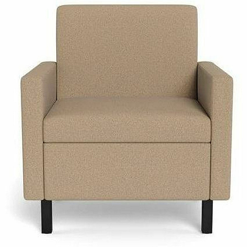 Safco Movvi Modular Single-Seat Chair with Both Arms 33.8" Height x 30" Width x 24" Depth - Finish: Dorset Taupe - Long Lasting, Durable, Upholstered, Armrest, Upholstered Arm, Modular - For Lounge (MISSABDT08)