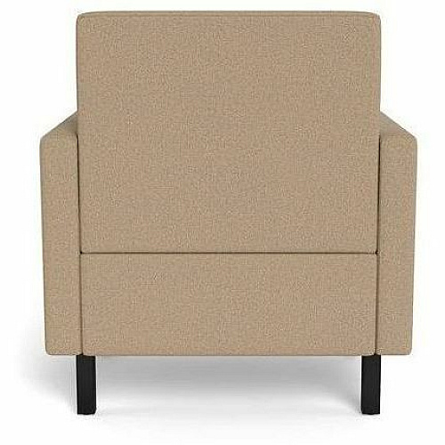 Safco Movvi Modular Single-Seat Chair with Both Arms 33.8" Height x 30" Width x 24" Depth - Finish: Dorset Taupe - Long Lasting, Durable, Upholstered, Armrest, Upholstered Arm, Modular - For Lounge (MISSABDT08)