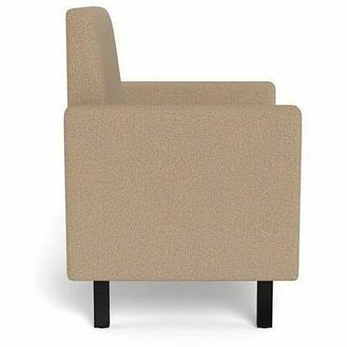 Safco Movvi Modular Single-Seat Chair with Both Arms 33.8" Height x 30" Width x 24" Depth - Finish: Dorset Taupe - Long Lasting, Durable, Upholstered, Armrest, Upholstered Arm, Modular - For Lounge (MISSABDT08)