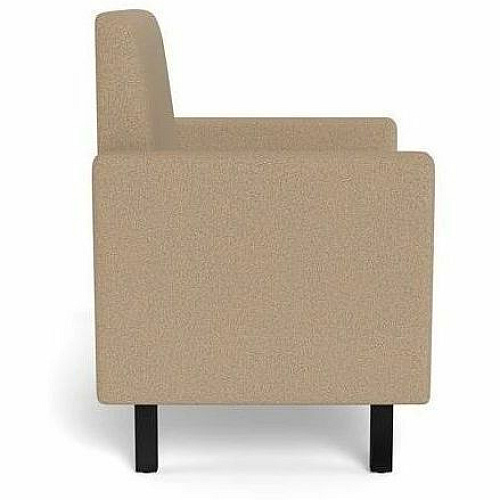Safco Movvi Modular Single-Seat Chair with Both Arms 33.8" Height x 30" Width x 24" Depth - Finish: Dorset Taupe - Long Lasting, Durable, Upholstered, Armrest, Upholstered Arm, Modular - For Lounge (MISSABDT08)